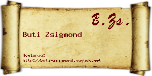 Buti Zsigmond névjegykártya